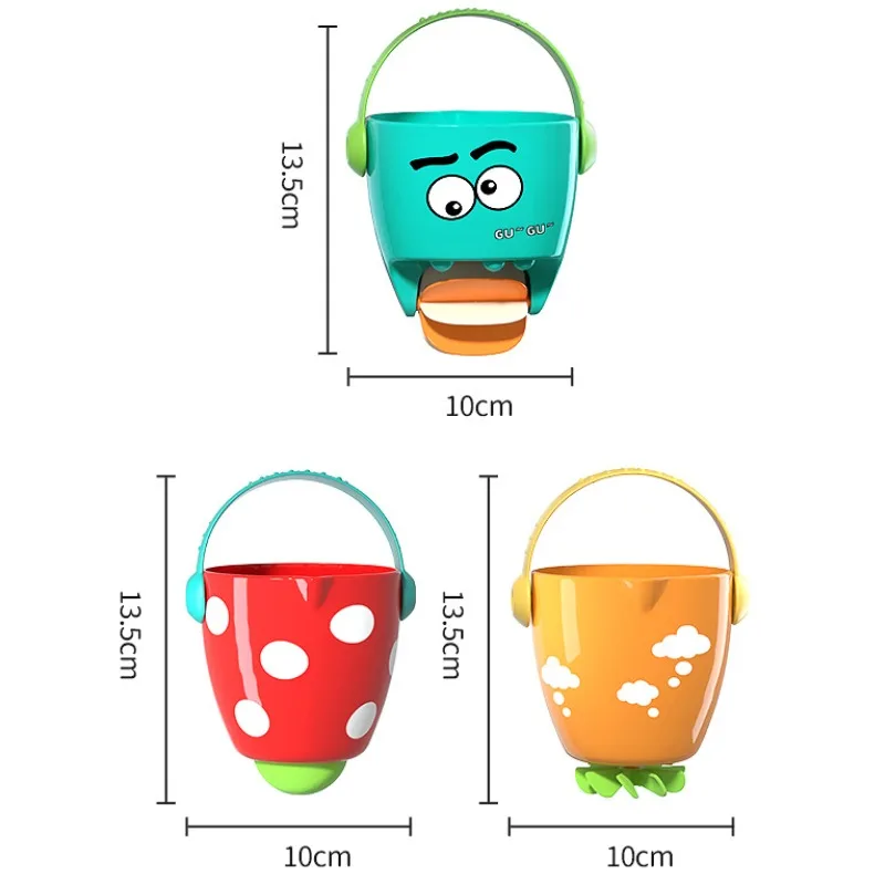 Babybadje Speelgoed Cartoon Baby Mini Douche Kleine Emmer Zomer Grappig Badspeelgoed Draagbare Doucheemmer met Handvat voor Stranden
