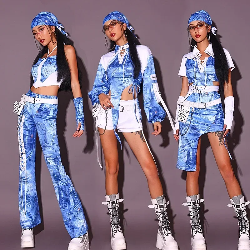 Korean Girl Group Dance Outfit Kpop Stage Wear Nightclub Bar DJ Costume Gogo Dancer Clothes Jazz Fashion Top Pants Shorts 2024