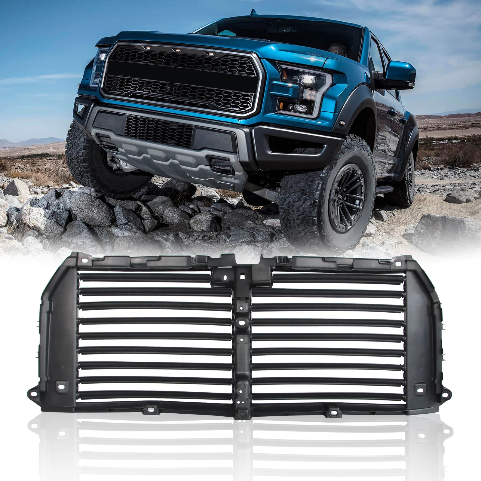 For Ford F-150 2015-2017 Upper Radiator Grille Air Shutter Assembly #FL3Z8475F