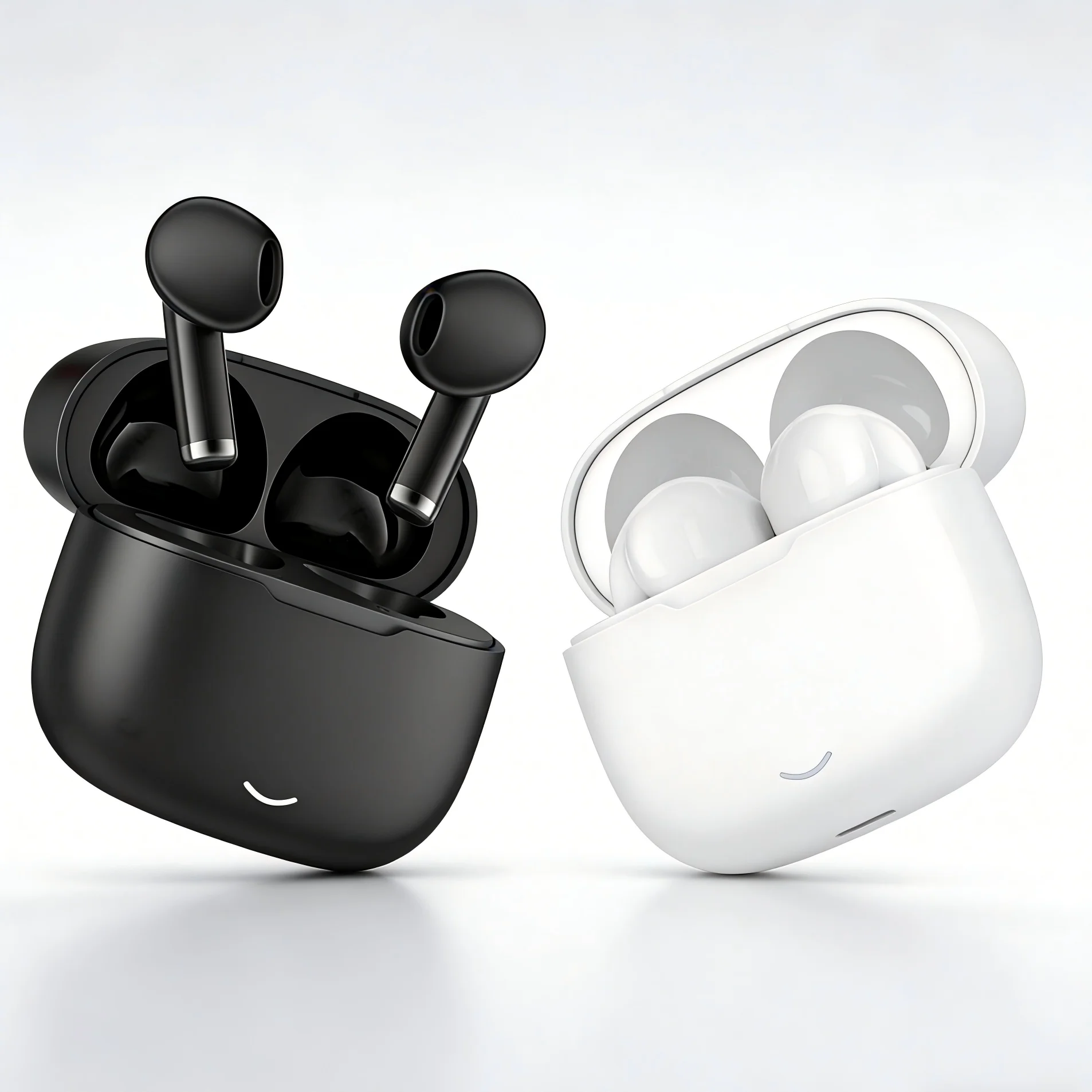 سماعات أذن بلوتوث لاسلكية شبه داخل الأذن، سماعات أذن مزودة بميكروفون، علبة شحن، صوت واضح، وقت تشغيل طويل