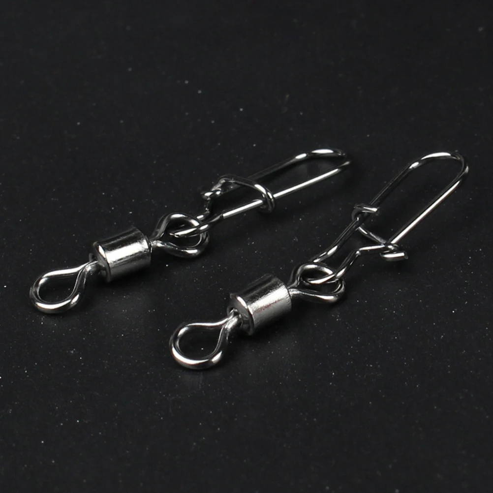 

40 PCS Rotary Ring Connector Fishing Hook Line Accessories American Style Rolling Swivel