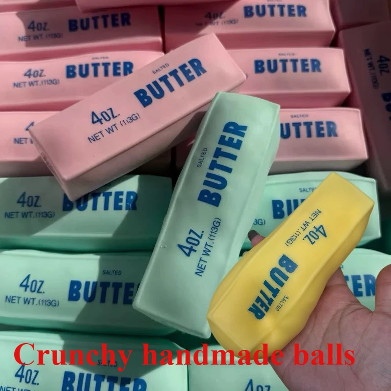 Butter Stick Squishy Stress Ball Fidget Toy Crunchy Squeeze Toy Round Blocks Filled ASMR Anti Stress Release Hand Relax Gift D