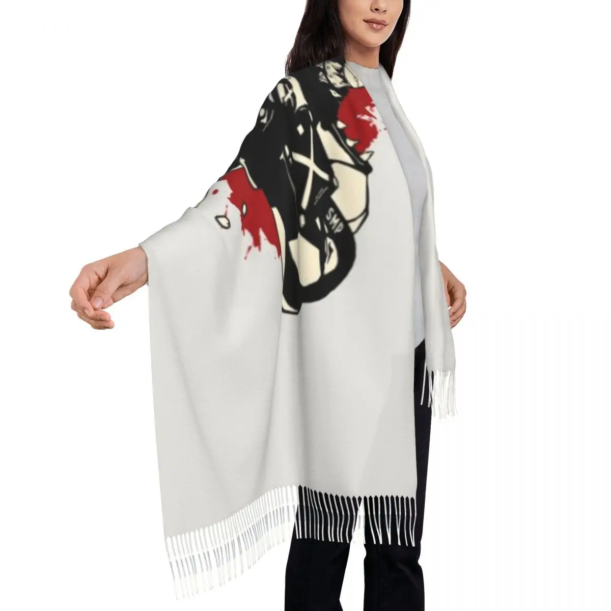 Mantón Una bufanda con borlas