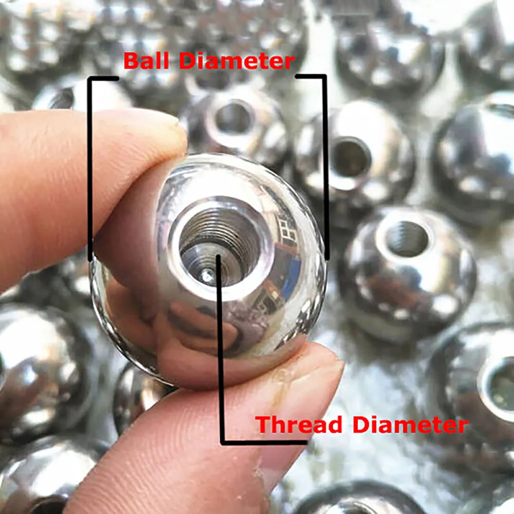 Half Hole Metric Stainless Steel M2 M3 M4 Thread Drilling Balls Female Thread Blind Hole Smooth Ball Bead OD 4mm - 50mm