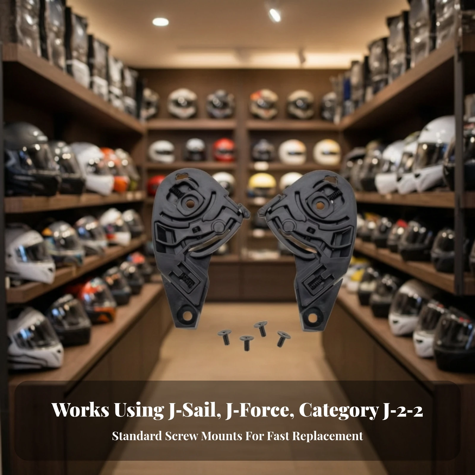 Helmet Base Mechanism with Screws Precision Fit Visor Mounting Plates with Hardware Replacement Part Molded