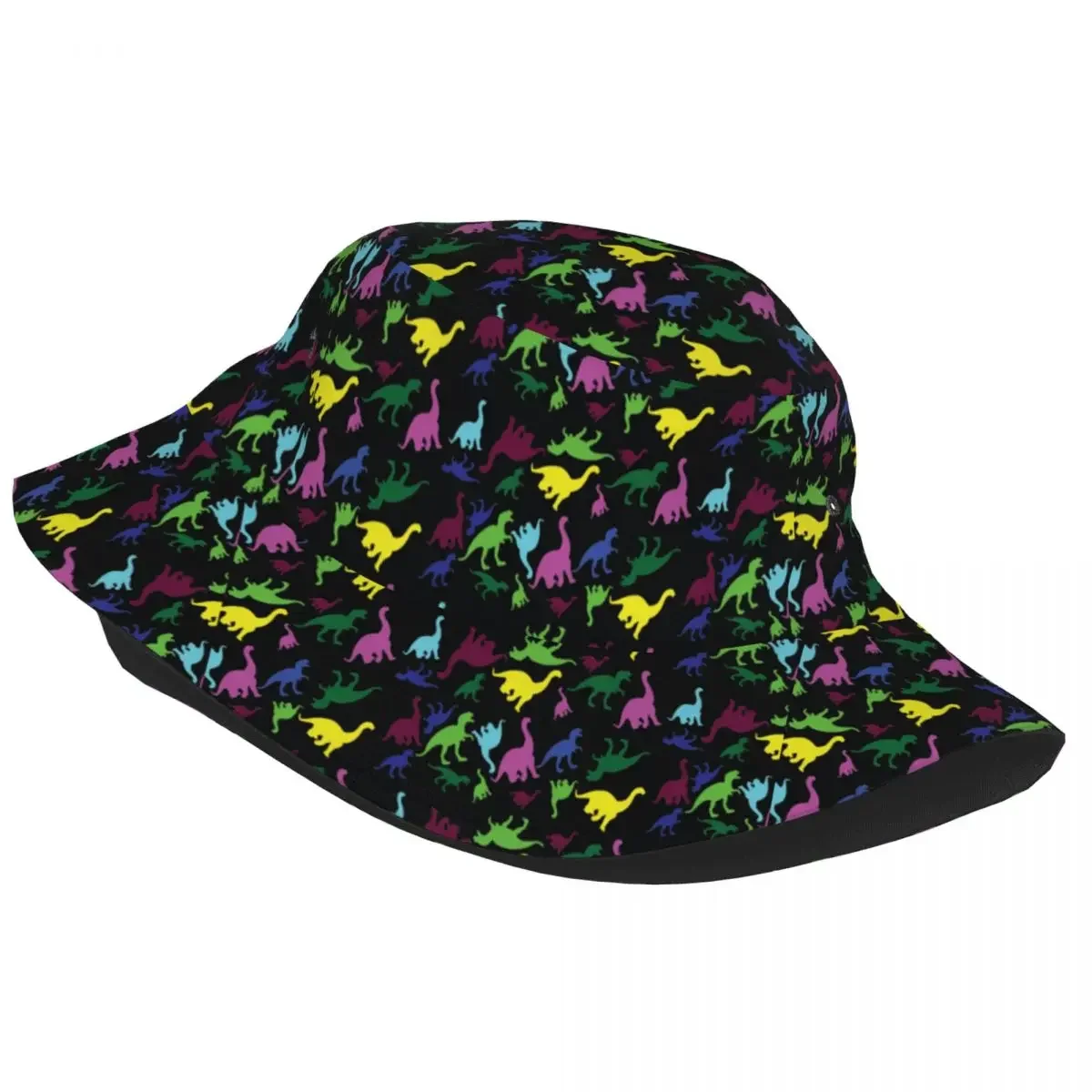 Colorful Dinosaurs Cartoon Unisex Bucket Hat Custom Summer Beach Sun Hats