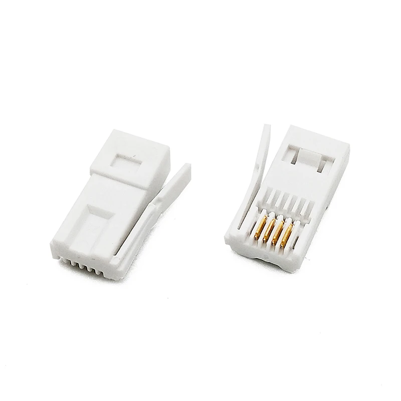 10PCS BT Style 6P4C 6P6C RJ14 RJ12 Connector RJ11 UK Phone Modular Connector For Telephone Cable