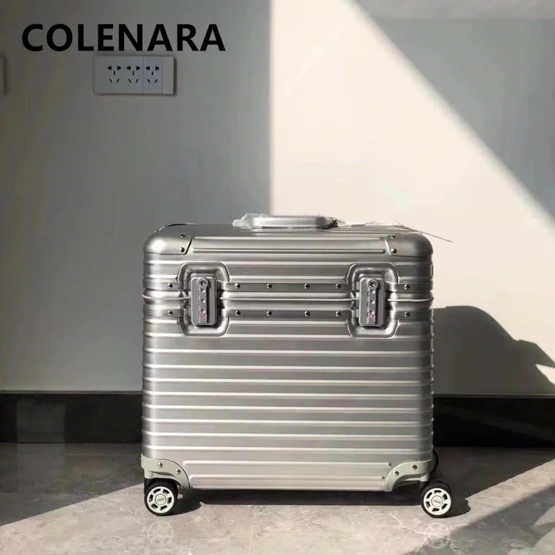 

Чемодан для салона COLENARA, полностью алюминиево-магниевый сплав, посадочная коробка, мужской деловой чемодан на колесиках 18 "20" 22 "24 дюймов, чемодан на колесиках