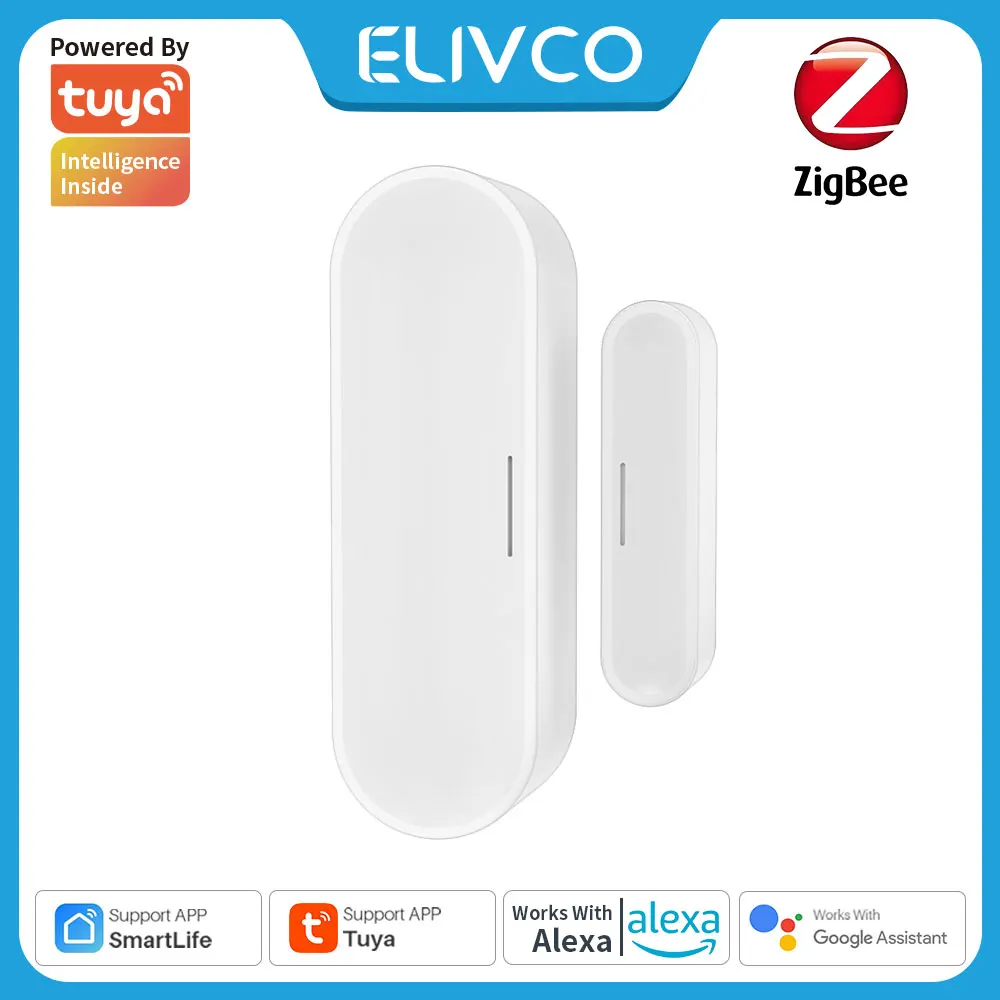 

Tuya Zigbee Smart Door Sensor Window Security Protection USB Powered APP Remote Contro Works With Alexa Google Home