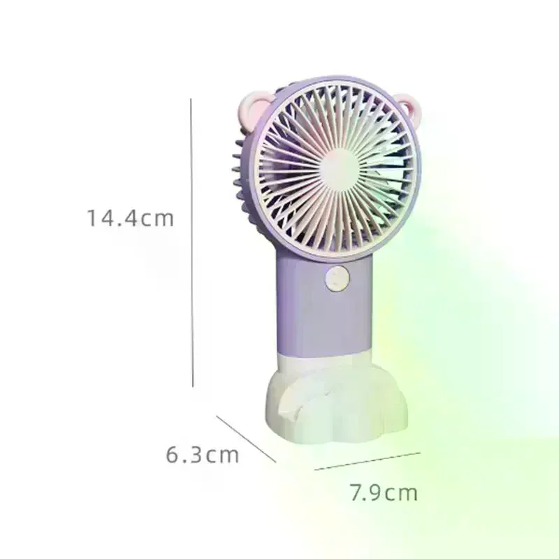 Usb Rechargeable Portable Handheld Fan – Cute Plastic Design, Dual Use (Handheld/Stand), Summer Cooling Fan For Kids & Adults
