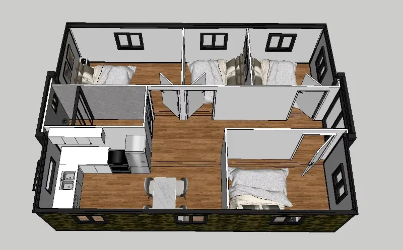 Modular Container House Office Pods 1 Bedroom Mobile Homes Prefabricated Tiny Home Prefabricated houses Customized