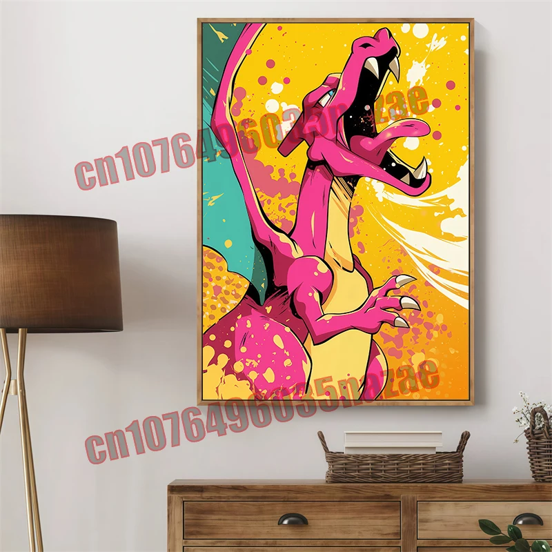 

Anime Pokemon Pikachu Gengar Bulbasaur Lucario Mewtwo Creative Art Canvas Painting HD Poster Bedroom Mural Holiday Boutique Gift