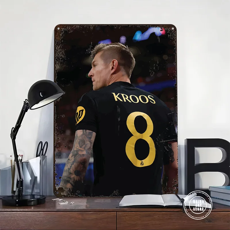 Toni Kroos Legend Personalized 3D Textured Metal Poster Wall Art Vintage Tin Signs for Interior Decoration Living Room Ornaments