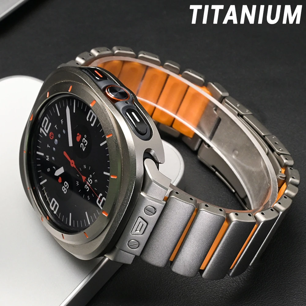 

Титановый резиновый браслет для Samsung Galaxy Watch Ultra 2025 Band, роскошный металлический ремешок для Galaxy Watch Ultra 47 мм, мужской Correa