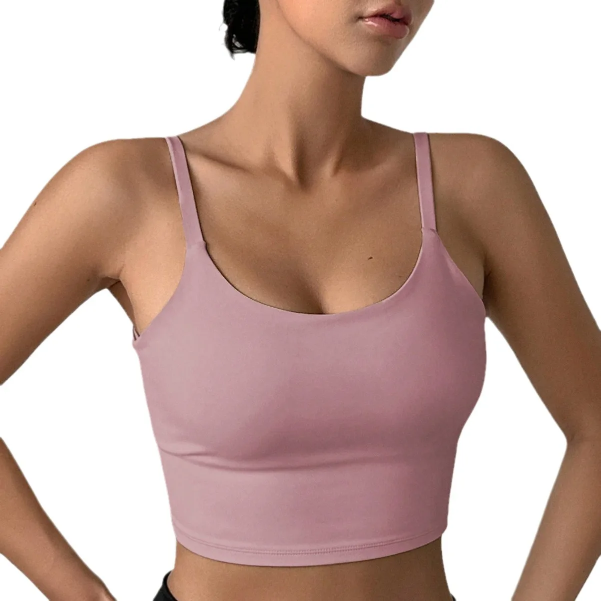 Yoga Underwear Women Breathable Solid U-Shaped Fitness Sports Bra Top With Chest Pad Gym Athletic Tight Workout Jog Running Vest image 5