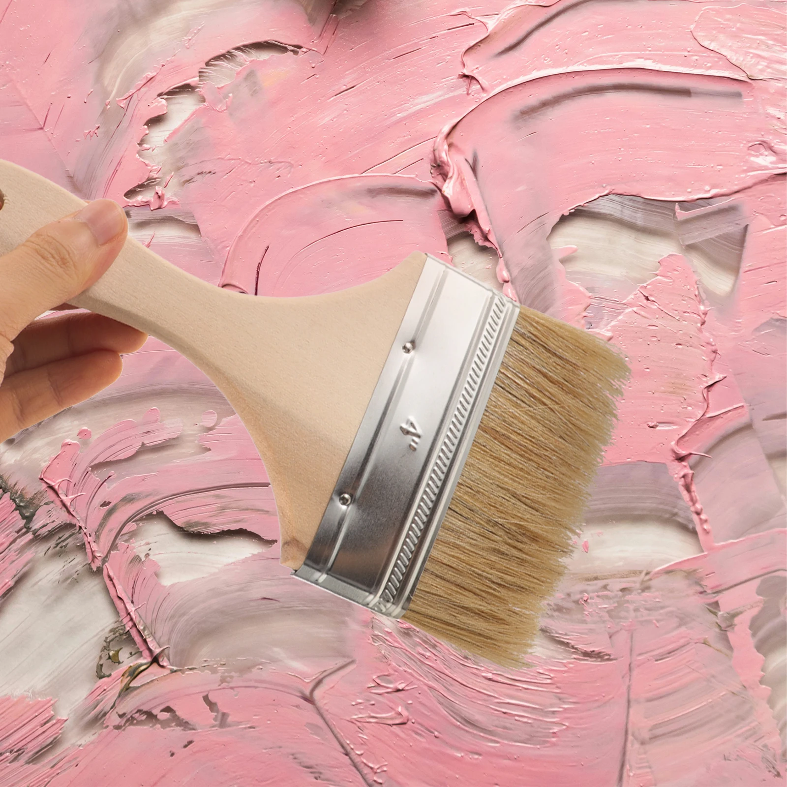 

7pcs Wood Handle Paint Brush Set 0.5-4 Inch Versatile For Oil Acrylic Watercolor Painting Art Supplies Student