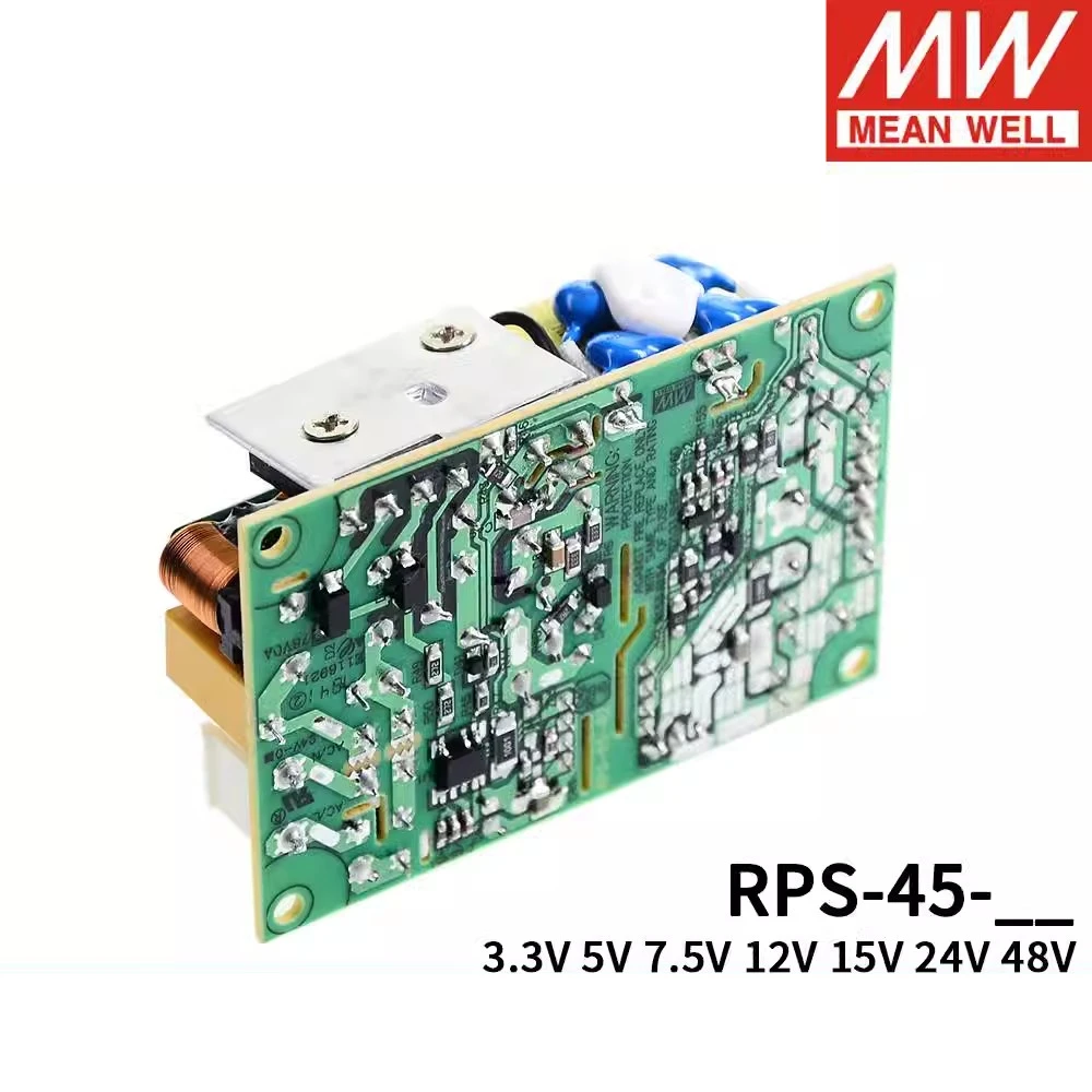 Fonte de alimentação de comutação de saída única médica, BEM, RPS-45-5, RPS-45-12, RPS-45-15, RPS-45-24, RPS-45-48, RPS-45-3.3, PCB, Taiwan