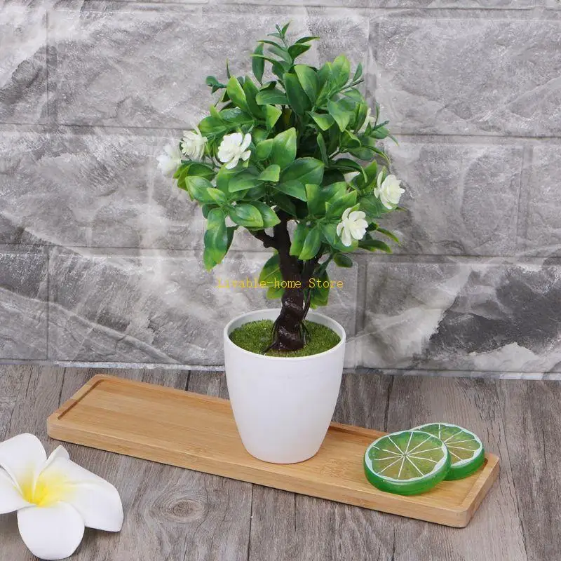 

Rectangle Bamboo Saucer Plant Tray Mini Plant Flower Pot Stand Favor B46D