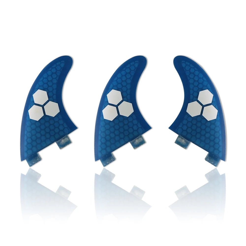 

Paddle Board Double Tabs Fin Blue Color Surfboard Fin 3 Pieces Per Set Size S/M/L Honeycomb High Quality Surf Accessories