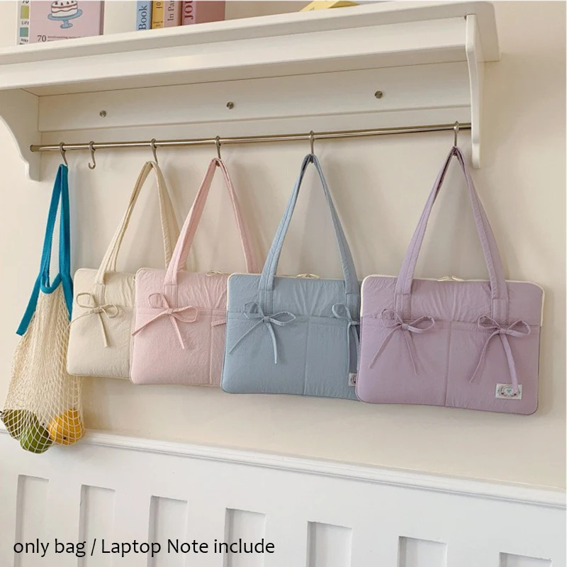 Bolsa para laptop 13 14 polegadas, capa para macbook air pro m1 m2 m3 m4 m5, capa para notebook 13.3 polegadas, bolsa interna com laço, bolsa feminina