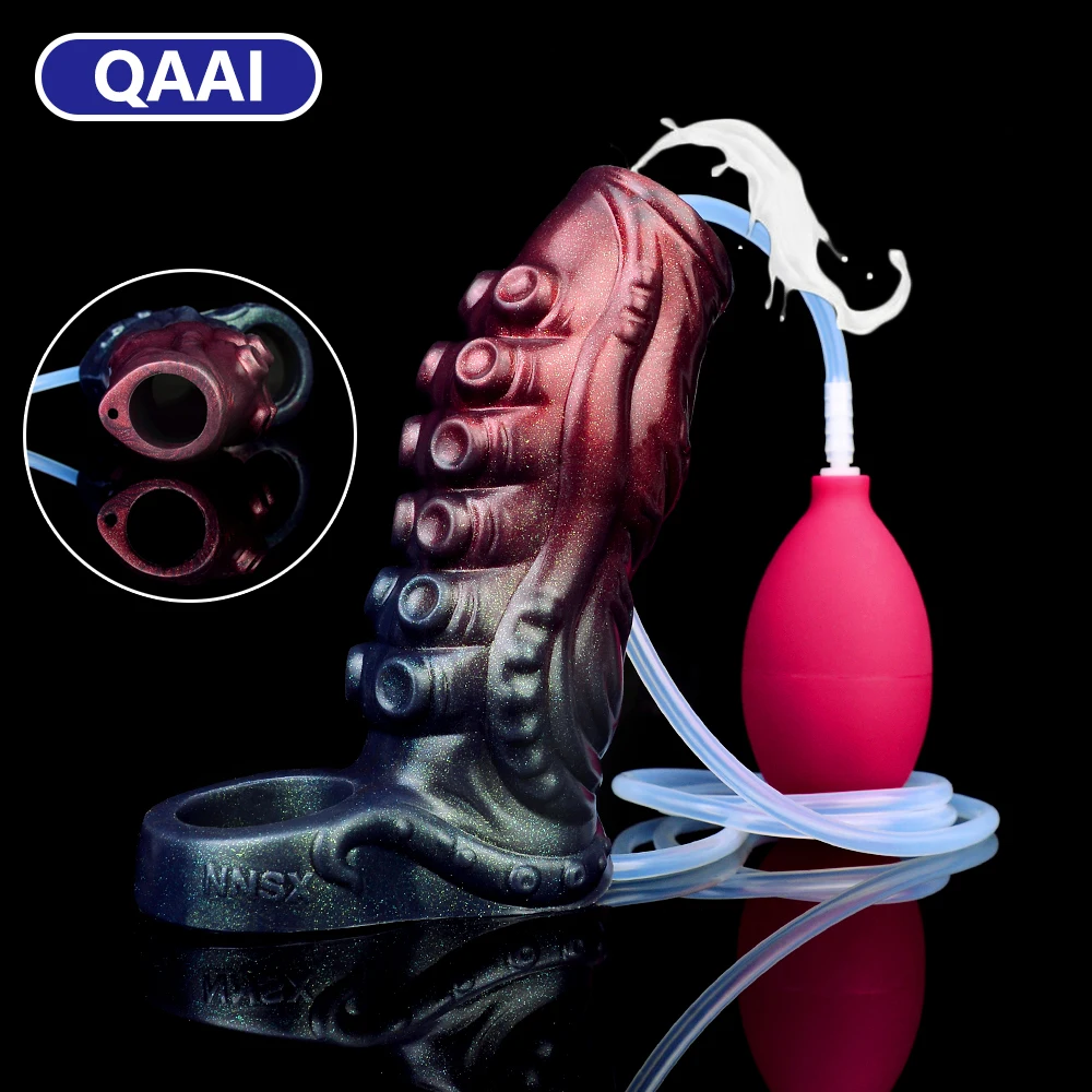 

QAAI Octopus Tentacle Penis Holster With Squirt Function Men Masturbator Cock Enlargement Penis Sleeve Extender Silicone Sex Toy