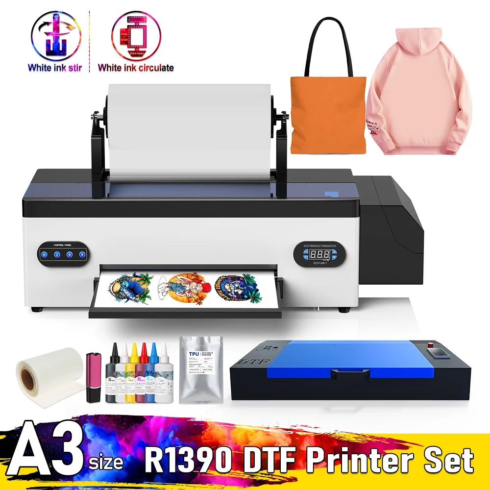 Принтер A3 DTF для Epson R1390 Impressora A3 DTF, печатная машина для футболок, принтеры A3 DTF для футболок, толстовок, сумок Принтер A3 DTF для Epson R1390 Impressora A3 DTF, печатная машина для футболок, принтеры A3 DTF для футболок, толстовок, сумок