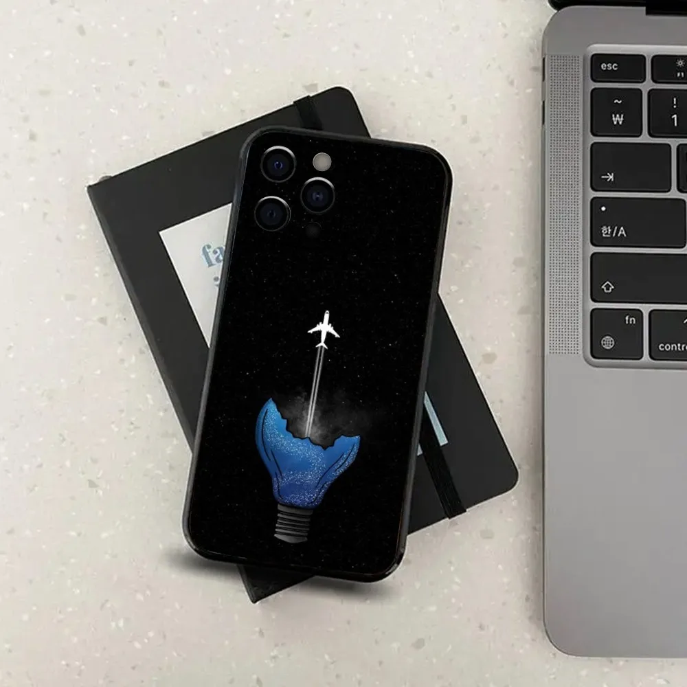 Airplane Aircraft  Phone Case For Apple iPhone 15,14,13,12,11,Pro,X,XS,Max,XR,Plus,Mini Soft Black Cover