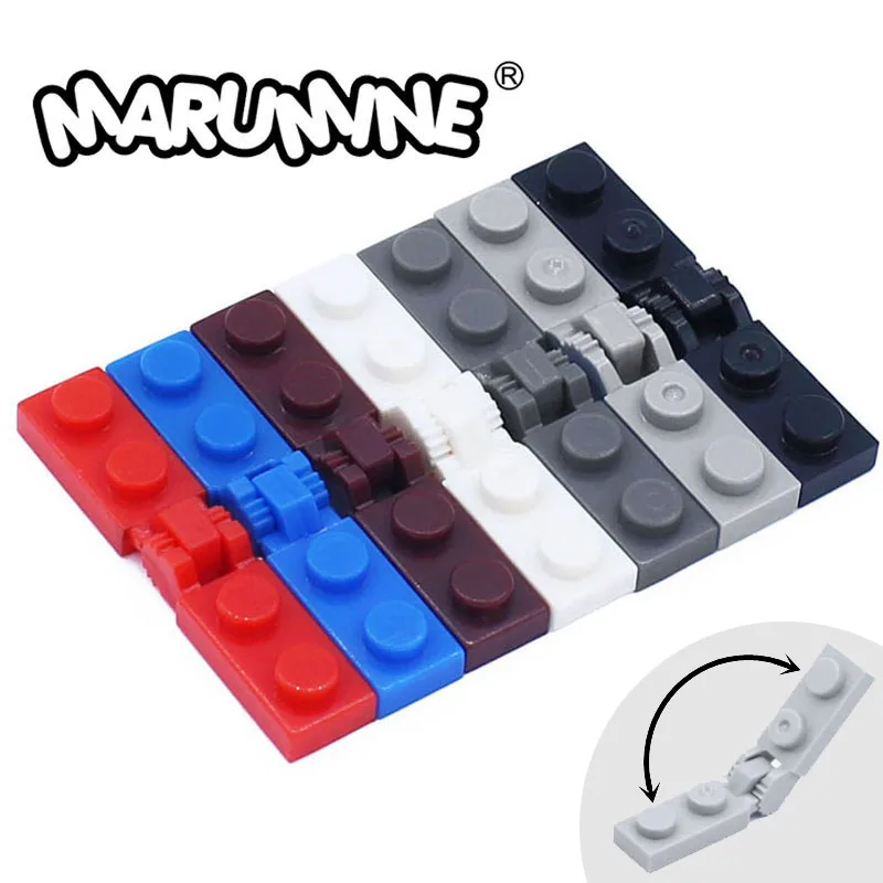 Marumine 44301 + 44302 Hinge Plate 1 x 2 Accessories Bricks Blocks Connection Kids MOC Educational Toys Construction Model Kits