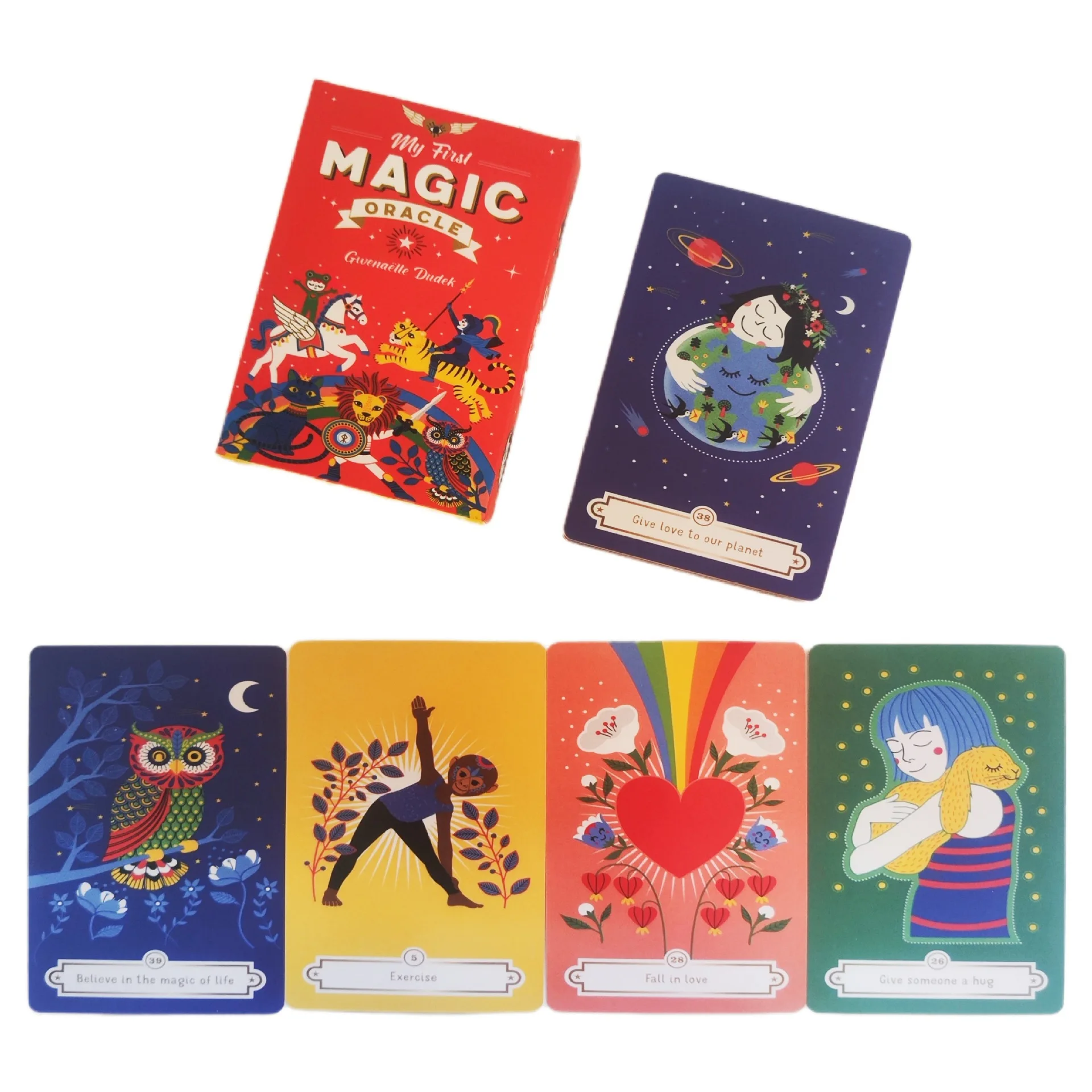 Moje pierwsze karty magiczne Wyroczni Wersja angielska 42 Gry planszowe Mystical Divination Tarot Cards