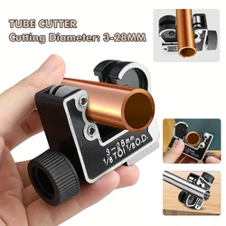Mini Tubing Cutter Fast Cutting Tube Slicer Pipeline Shear 3-28mm for 1/8 To 1 1/8 OD for Copper Brass Aluminum Alloy Steel Pipe