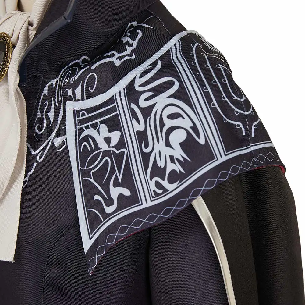 Game Elden Cos Ring Duchess Cosplay Costume Mask Women Disguise Black Coat White Pants Halloween Carnival Party Roleplay Suit