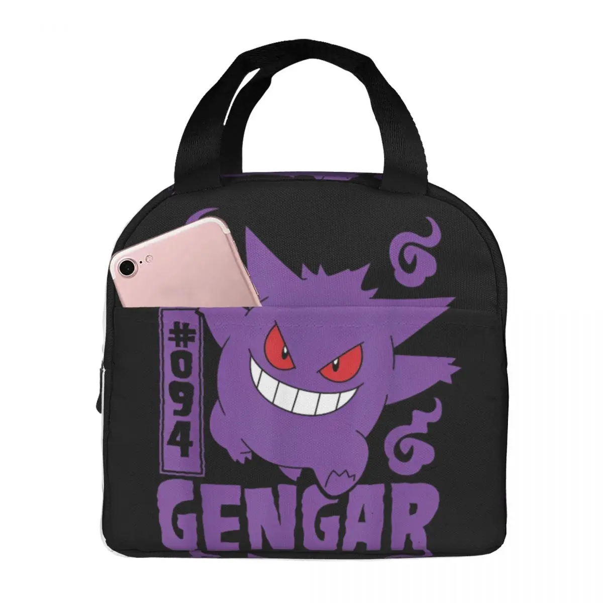 

Pokemon Gengar Cartoon Insulated Lunch Bag Food Container Portable Thermal Cooler Bento Box For School Office