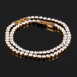 316L Stainless Steel Bracelet Tennis Chain Bracelet For Women Charm Luxury Cubic Zircon Crystal Bracelets Jewelry Gift