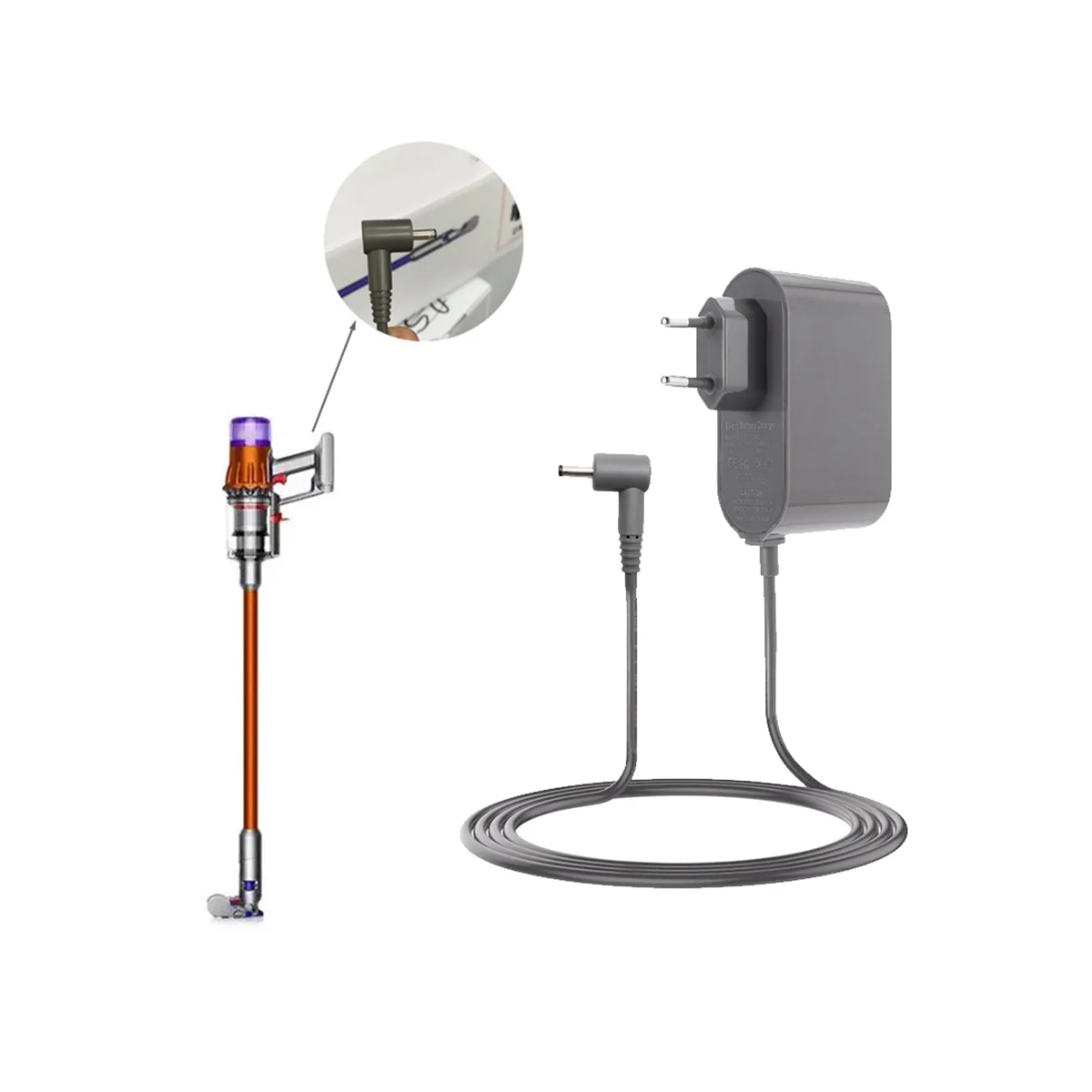 Carregador para aspirador Dyson, adaptador de energia da bateria, 1.8M, US Plug, SV18, SV15, 21.75V, 1.1A, 1.8