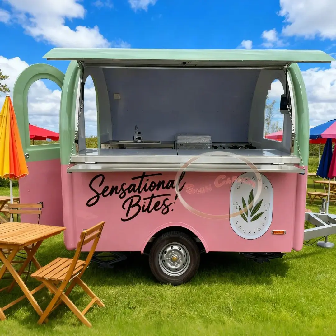 

Customized Mobile Food Truck Coffee Trailer Street Ice Cream Beer Bar Fast Food Stand with Hotdog Snack Sale