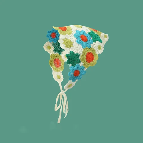 Элегантный вязаный треугольный шарф-повязка на голову для женщин, модная повязка для волос с клубничным узором и универсальным узором, аксессуар для волос вишневая мышь отзывы - №2