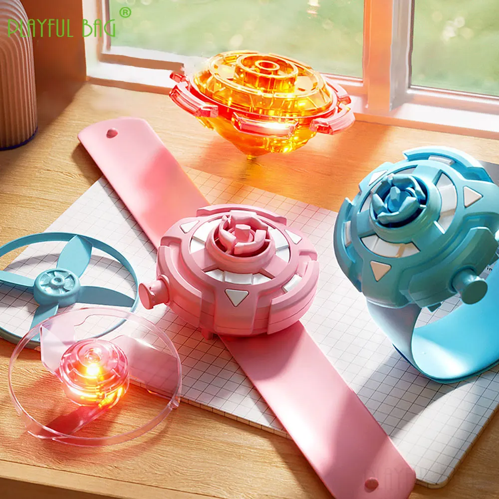 Watch Gyro Glowing Outdoor Rotating Bamboo Dragonfly Children's Sports Toys Two Person Interaction Flight Gifts ZG341