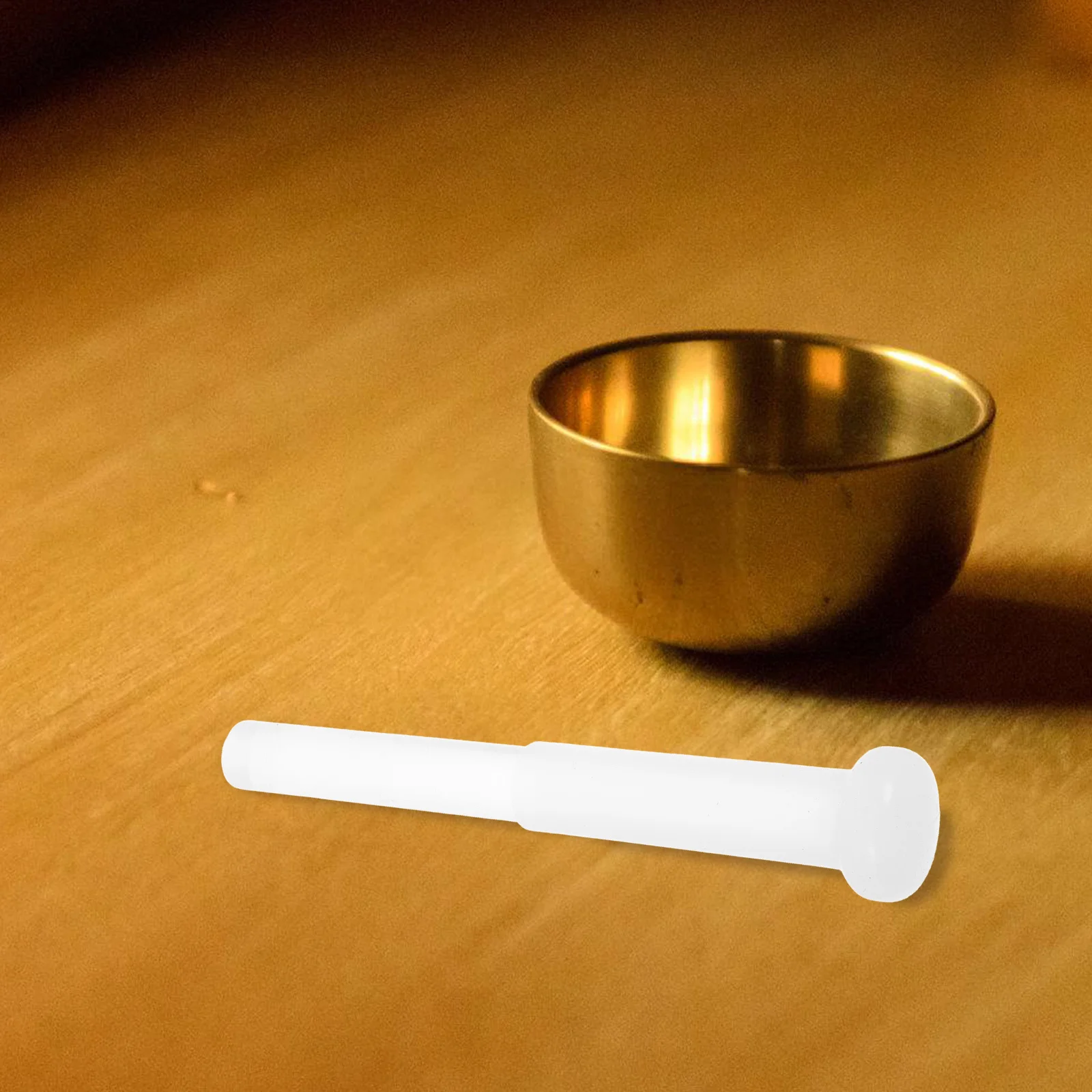 Bol chantant en cristal, maillet en acrylique revêtu de caoutchouc, tige de frappe, thérapie de méditation, outil sonore de Percussion musicale pour le Yoga, 2 pièces