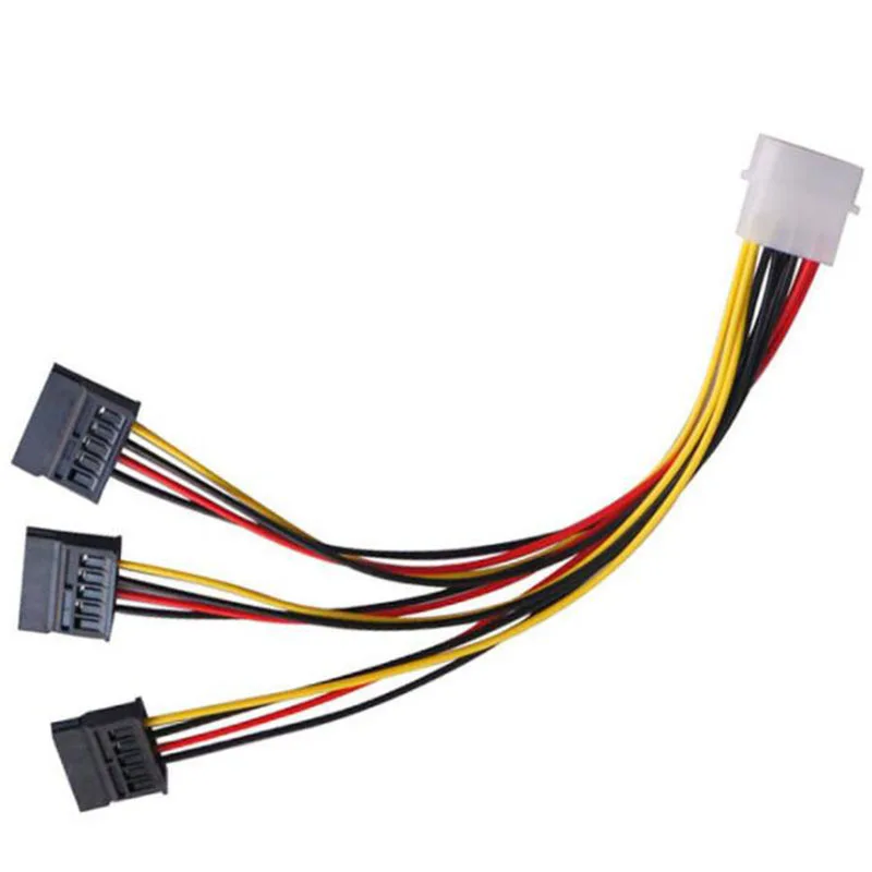 SATA 어댑터 케이블, 하드 드라이브 전원 공급 장치 케이블, IDE 4 핀 수-3 포트 SATA 암 스플리터, 20cm