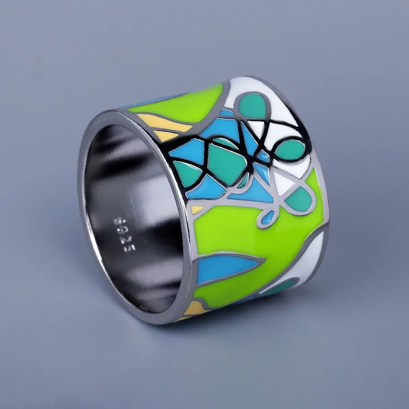 2024 Nieuwe Ring voor vrouwen Groene Epoxy Bladvorm Ring Handgemaakte Emaille Sieraden Bruiloft Bruids Sieraden Verlovingsring