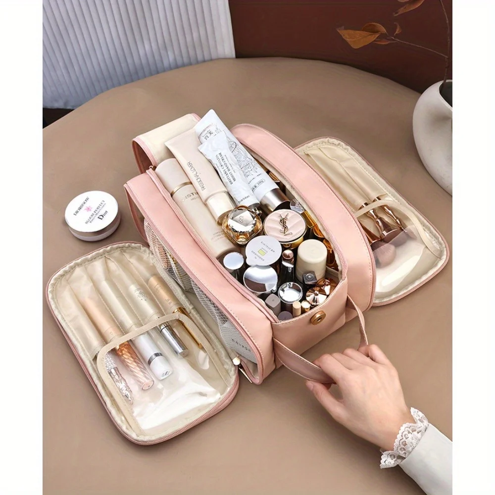 Women's Multi-functional Cosmetic Bag Large Capacity Portable Travel Make-up Brushes Toiletries Storage Bag