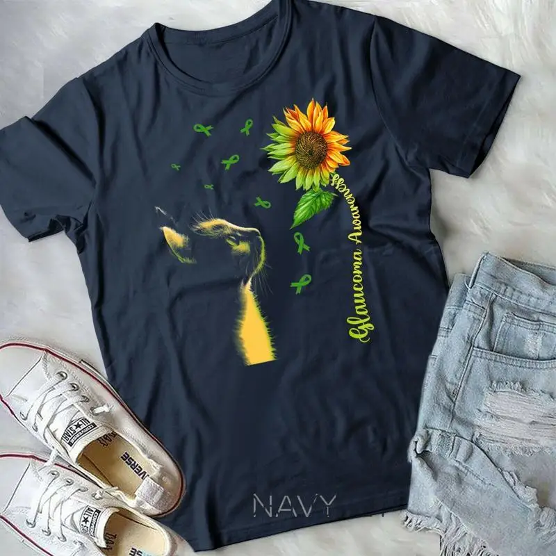 

Cat Sunflower Glaucoma Awareness T Shirt Unisex Youth T shirt