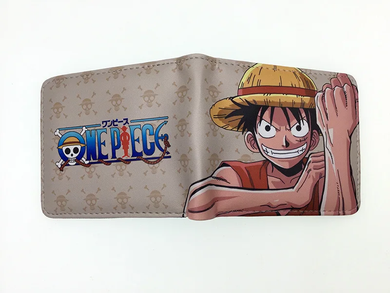 One Piece Anime Figures Luffy Zoro Foldable Wallet Women Men Card Clip Bag Children Cartoons Cosplay PU Coin Purse Birthday Gift