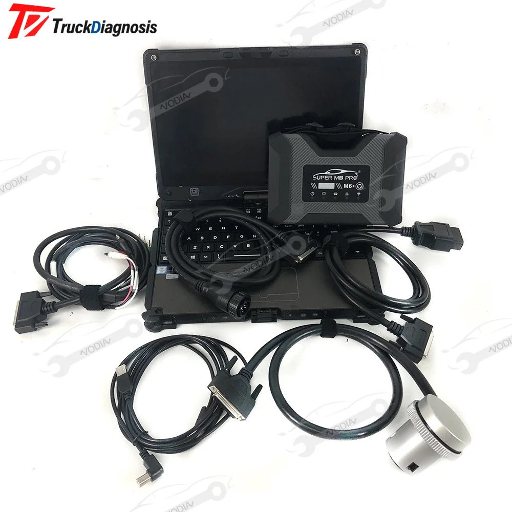 

SUPER MB PRO M6+ Беспроводной диагностический инструмент Star с мультиплексорным кабелем Lan OBD2 16-контактный основной тестовый кабель и v110laptop