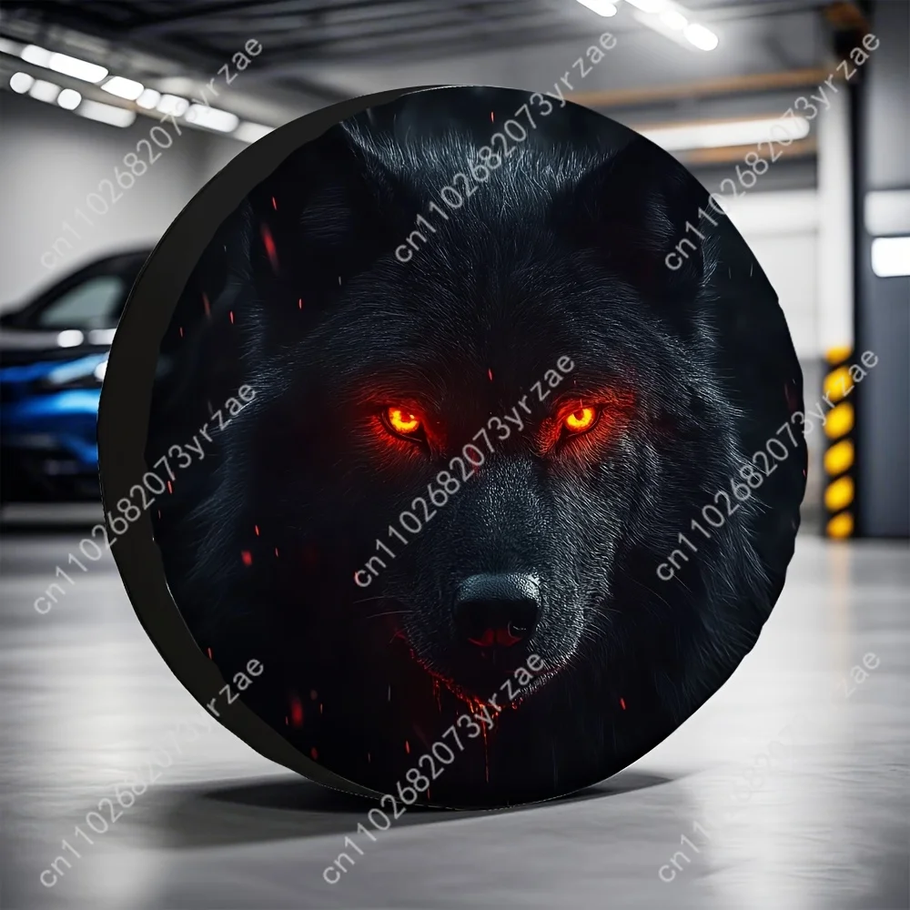 

Red Eyed Wolf Various Models Spare Car Tire Cover Sand Dust Prevention Protect Wind Rain Tire Cover Sturdy Durable Tire Covers