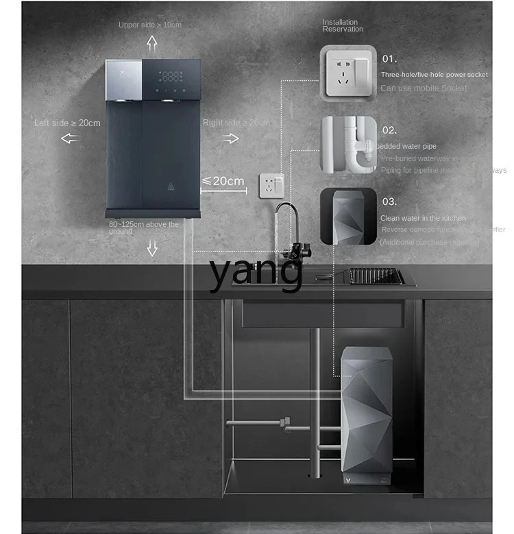 Máquina de Água Quente e Fria Integrada para Montagem na Parede CX, Dispensador Instantâneo de Água