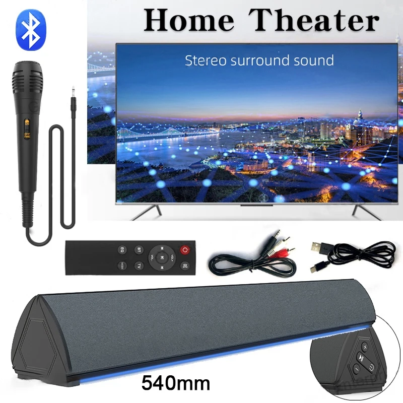 

40W Sound Bar Stereo Pc TV Wireless Bluetooth Speaker Smart Tv Home Theater With Microphone/Remote Control Wall Mountable