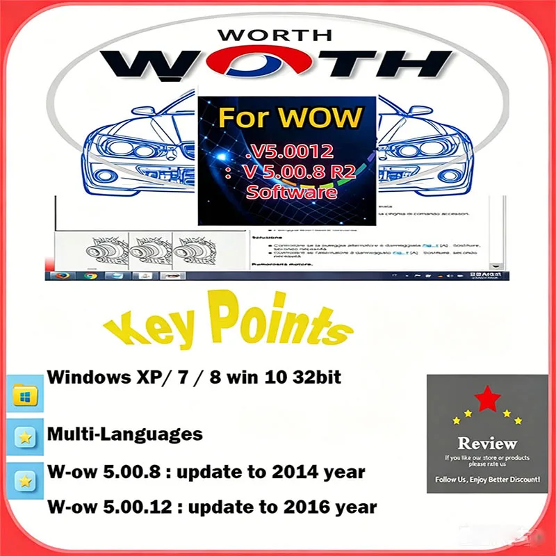Software de diagnóstico OBD2 WOW V5.00.12 WOW 5.00.8 R2 con Kengen para Tcs, software multidiagnóstico para reparación de automóviles.