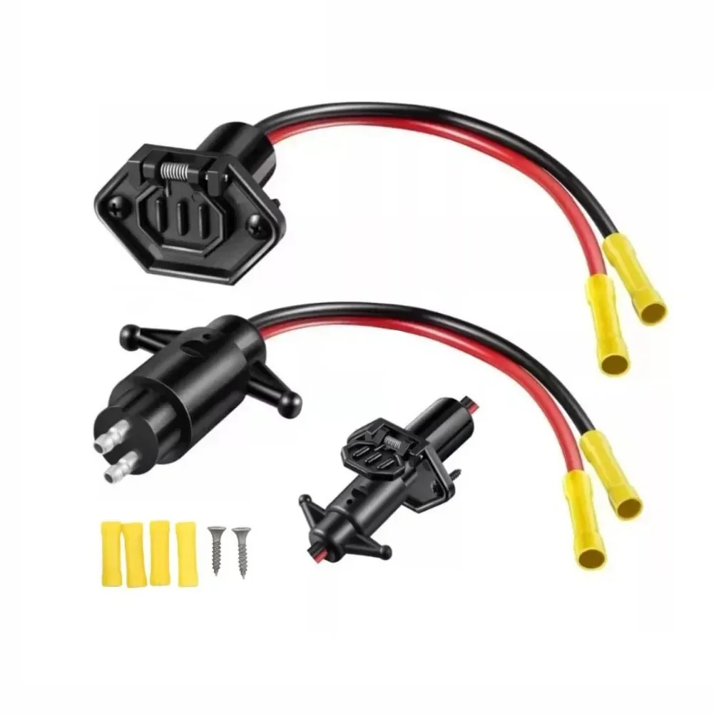 12V 8A 2 Wire Water-proof Trolling Motor Male Plug With Female Socket Connector Socket For Marine Boat Trolling Boat Systems