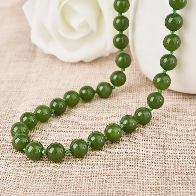 

18inch 8mm Brazil Emerald Gemstone round Beads Necklace AAA